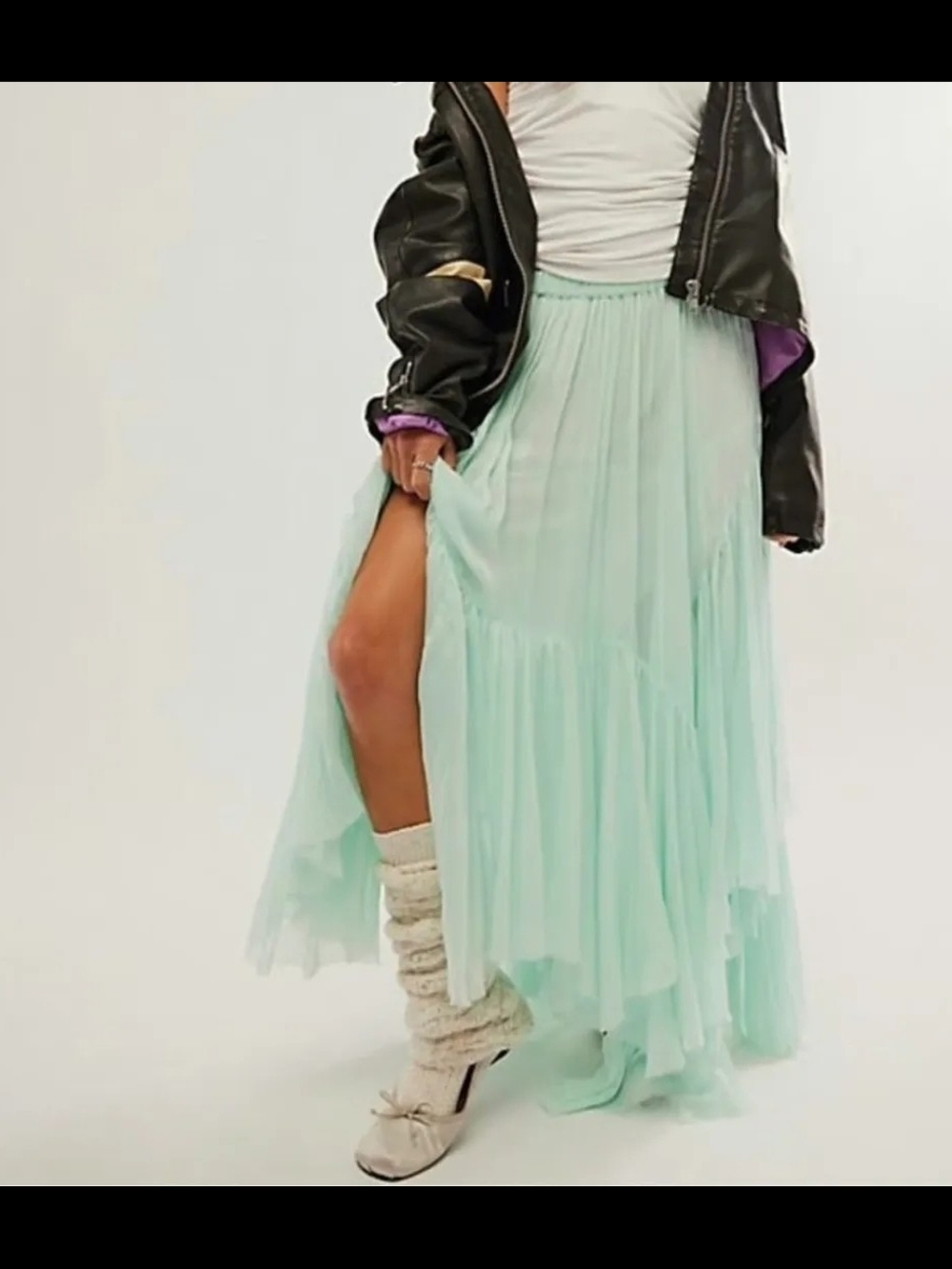 FP One Clover Skirt Asymmetrical Tiered Bottom XS NWOT - Picture 5 of 9